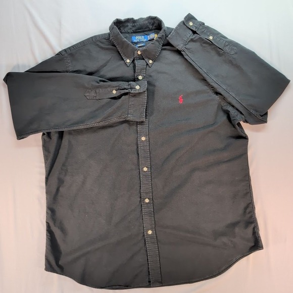 Polo Ralph Lauren Other - Polo Ralph Lauren Mens Long Sleeve Button Down Shirt Black Red Pony Logo XXL